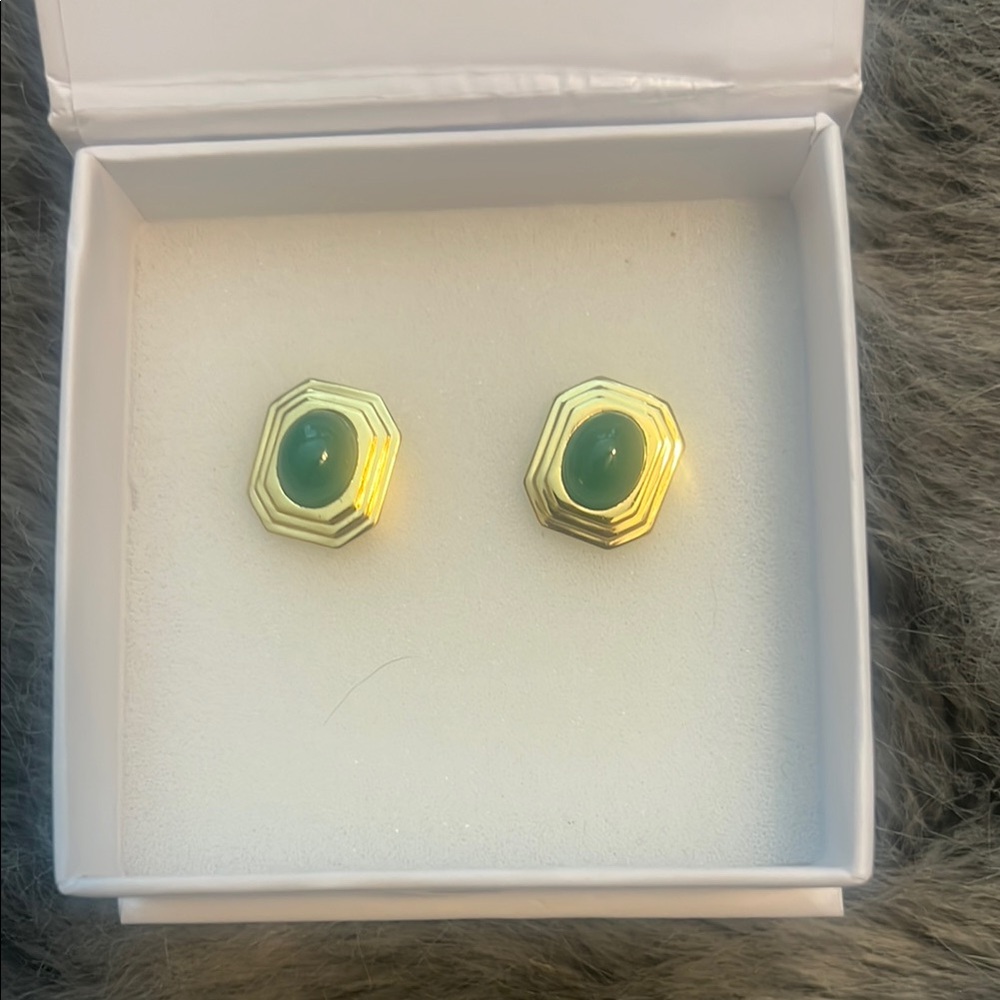 Heaven Mayhem Gold and Green Earrings